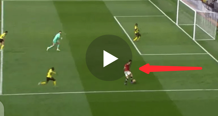 Video: One of the major chances Fernandes and Ronaldo missed for Man United to open scoring v Watford