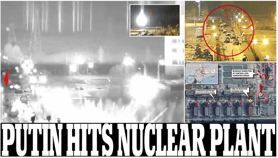 Putin Hits Largest Nuclear Plant, Fires Ukrainian Civilians Protecting It (video)
